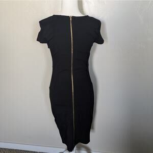 Felicity & Coco Dress Womens Petite Large‎ Midi LBD gold Zipper Bodycon Dress